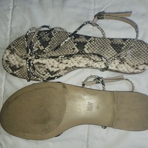H&M  Gray and Black Snakeskin Sandals Size 9.5
